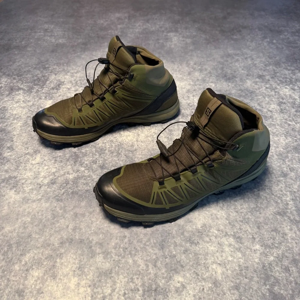 Salomon X Ultra Trek GTX Hiking Boots Mens 12.5 Olive Green Black 407424